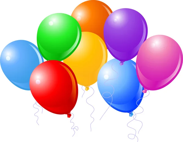 Oito belos balões de festa —  Vetores de Stock