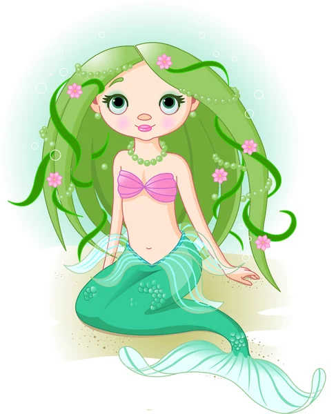 Mermaid Girl — Stock Vector