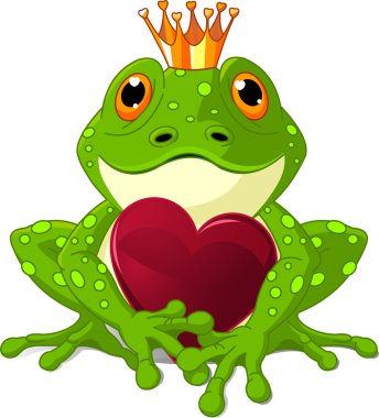 Frog with heart clipart