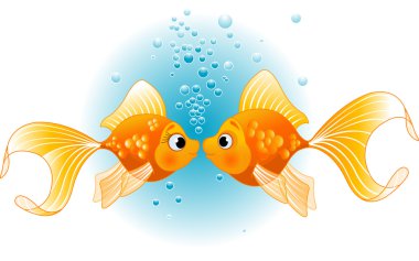 Two Fishes in love clipart