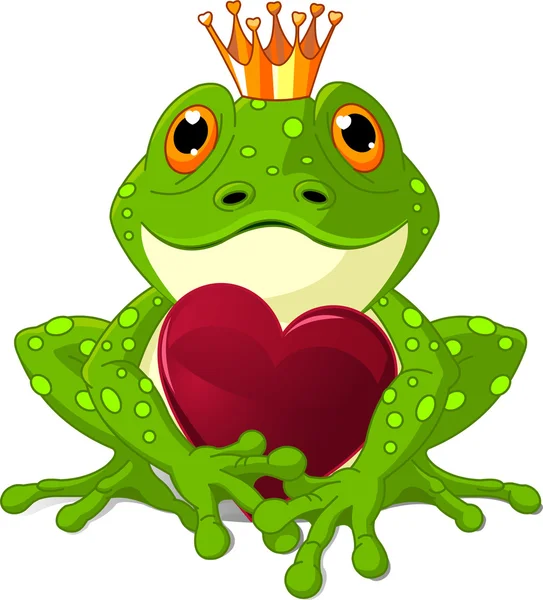 Frog with heart — Stock Vector