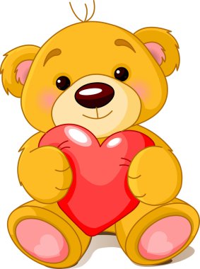 Bear with heart clipart