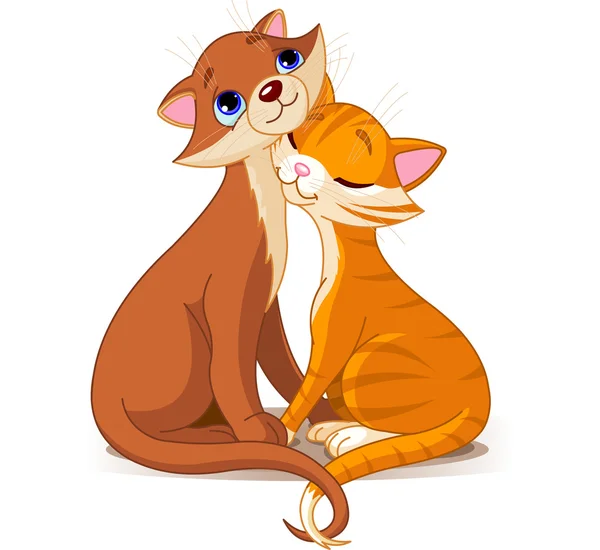 Two Cats in Love — Stock Vector