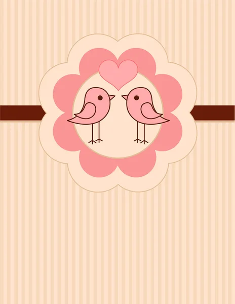 Love Birds place carte — Image vectorielle