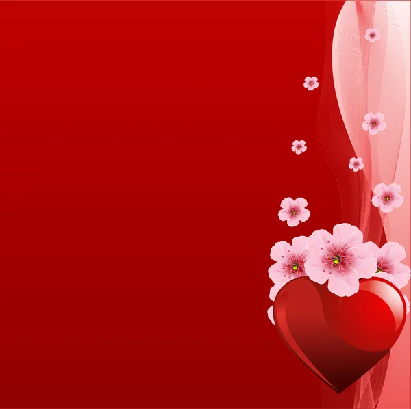 Röd Alla hjärtans dag bakgrund — Stock vektor