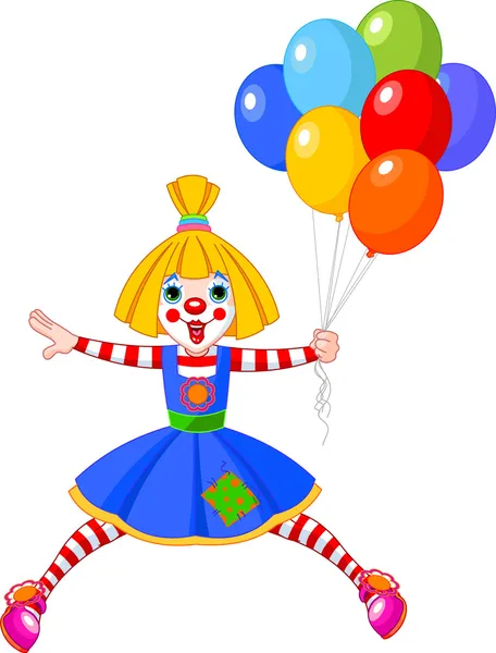 Funny Clown Girl — Stock Vector