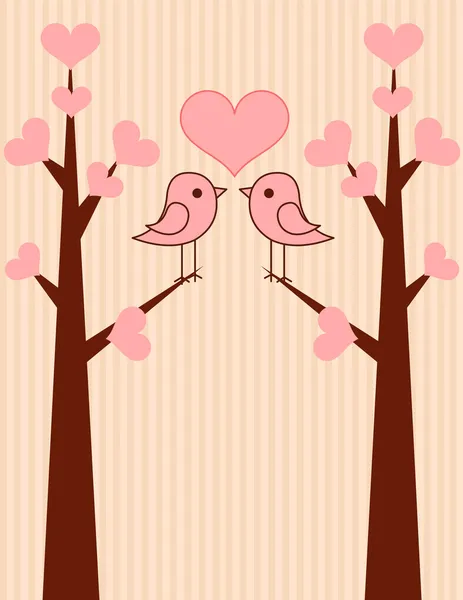 可爱的鸟类夫妇 — 图库矢量图片
