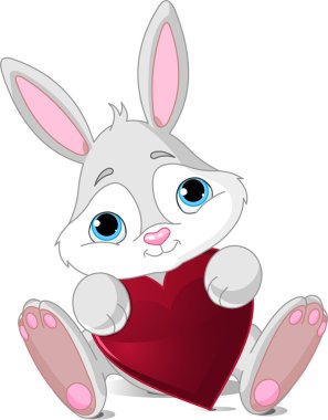 Bunny with heart clipart