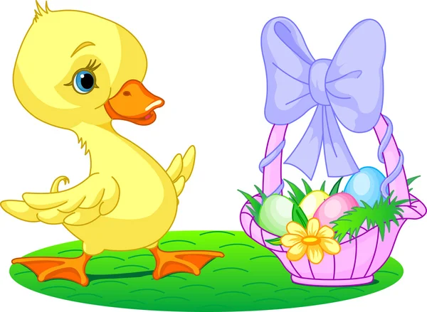 Easter duckling — Stock Vector