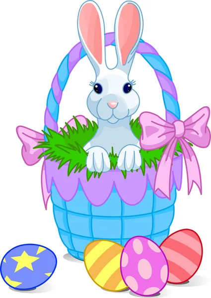 Basket bunny — Stock Vector