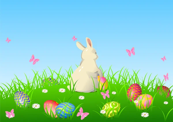 Coniglietto di Pasqua sfondo — Vettoriale Stock