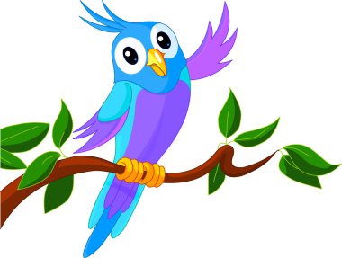 Cute Cartoon Parrot clipart