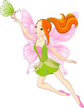 Beautiful fairy and butterfly clipart