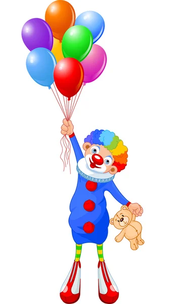 Clown and Balloons — Stock Vector