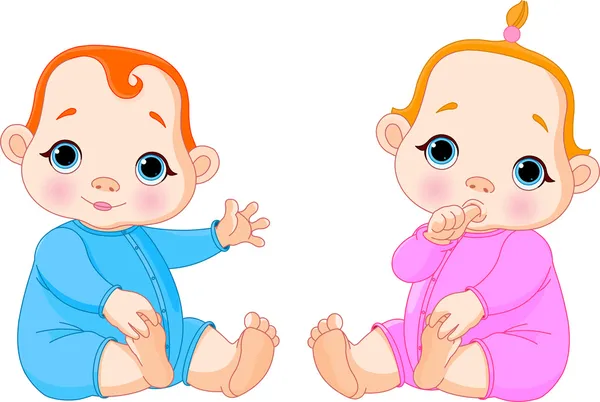 Deux bébés — Image vectorielle