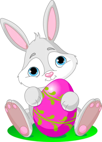 Húsvéti nyuszi húsvéti tojással — Stock Vector