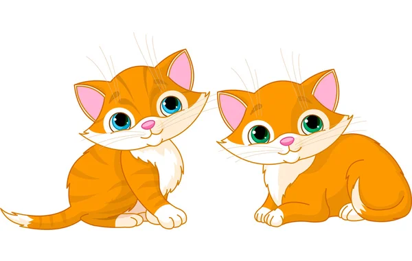 Two very cute cats — Stock Vector