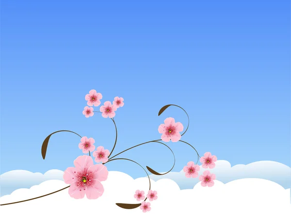 Çiçekli bahar arka planı — Stok Vektör