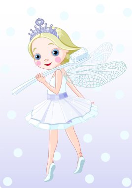 Toothfairy with toothbrush clipart