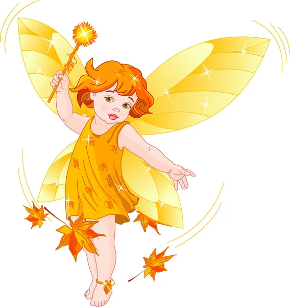Осінній фея дитини — стоковий вектор