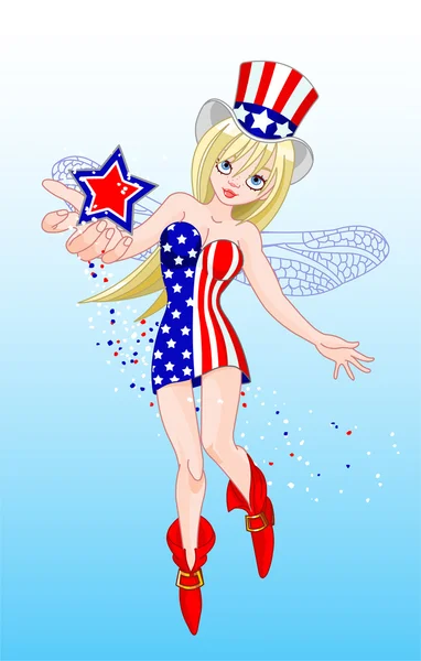 Fourth of July Fairy — Stock Vector