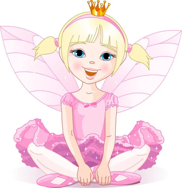 小さな妖精のバレリーナ — ストックベクタ