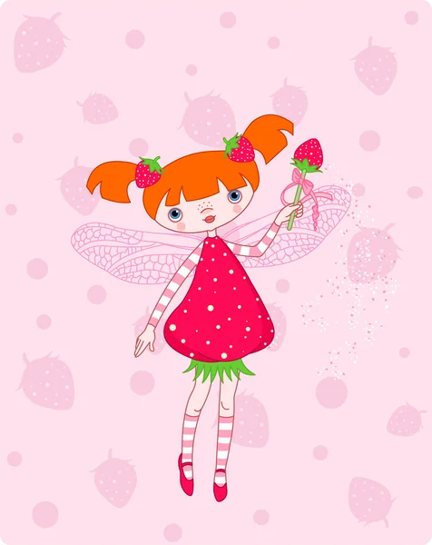 Erdbeerfee — Stockvektor