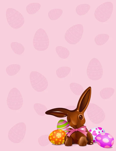 Chocolade easter bunny achtergrond — Stockvector