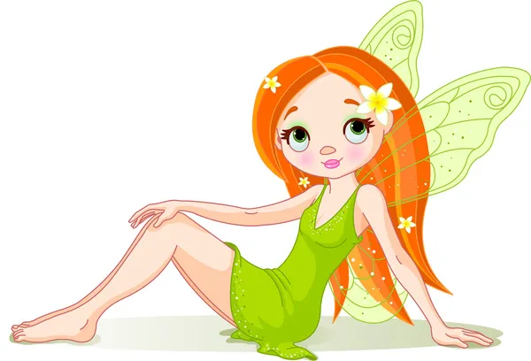 Schattig groene fairy — Stockvector