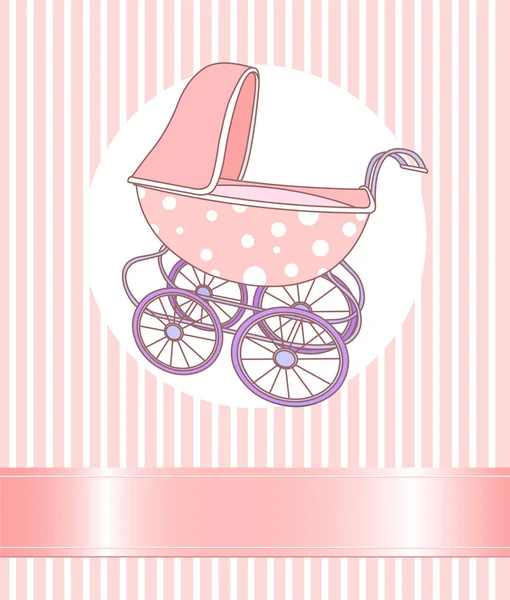 Baby Girl Carriage — Stock Vector