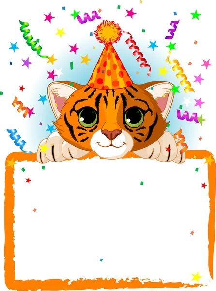 Baby tiger födelsedag — Stock vektor
