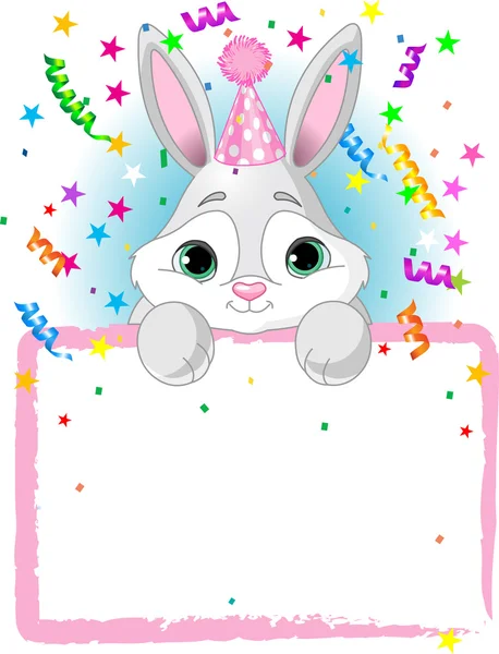 Bebek tavşan doğum günü — Stok Vektör