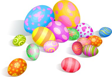 Beautiful Easter eggs clipart