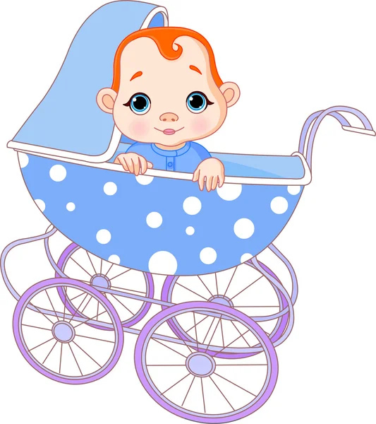 Babyjongen in vervoer — Stockvector