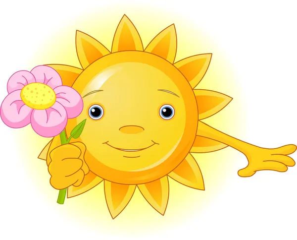 Letnie słońce z kwiatem — Wektor stockowy
