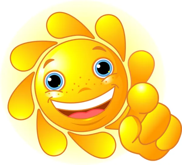 귀여운 태양 가리키 — 스톡 벡터