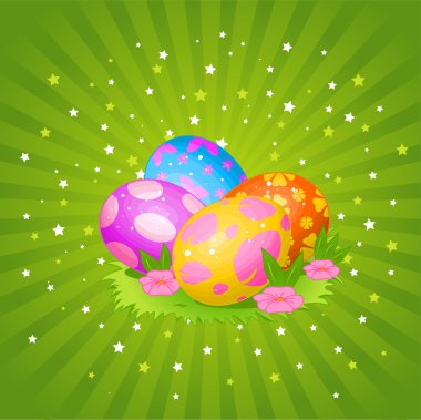 Beautiful Easter eggs background clipart