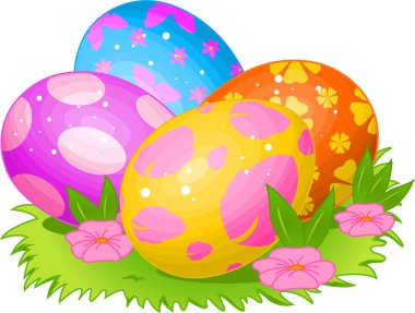 Beautiful Easter eggs clipart