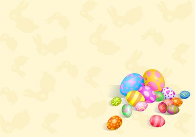 Beautiful Easter eggs background clipart