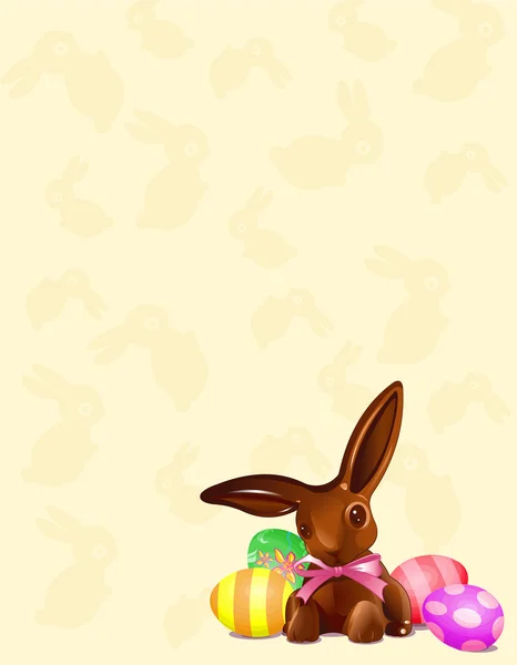 Fondo de conejo de Pascua de chocolate — Vector de stock