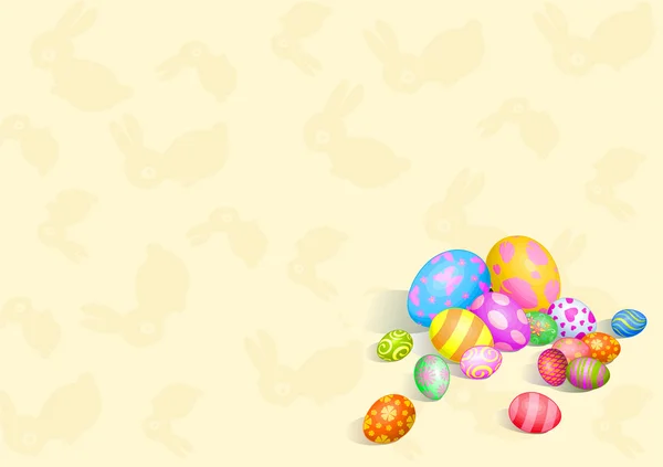 Fundo bonito ovos de Páscoa — Vetor de Stock