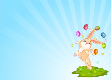 Juggling bunny clipart