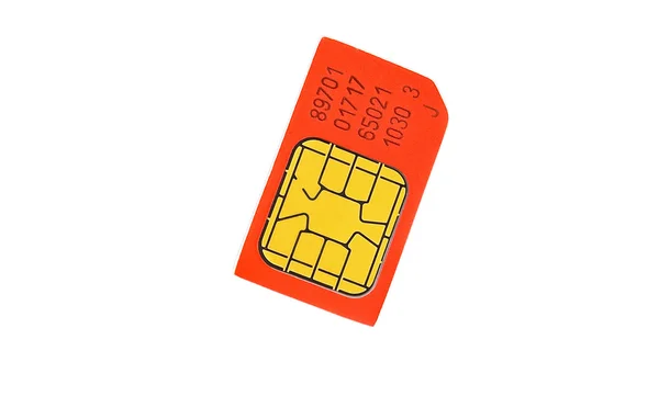 Karta SIM na białym tle. — Zdjęcie stockowe