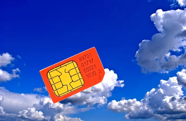 Arka plan gökyüzü SIM karta. — Stok fotoğraf