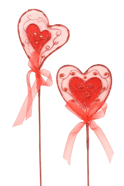 Couple of red hearts for Valentine — Stock Photo, Image