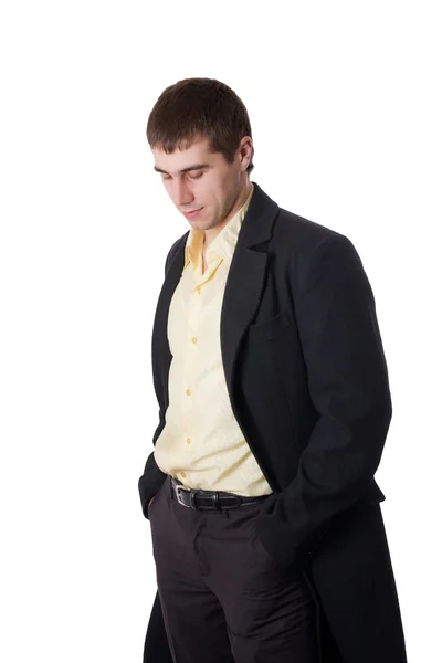 Young man in topcoat — Stock Photo, Image