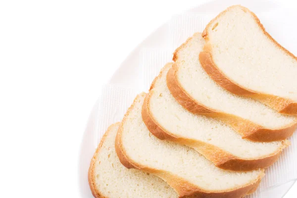 スライスしたパンのプレート。ボナペティ! — ストック写真