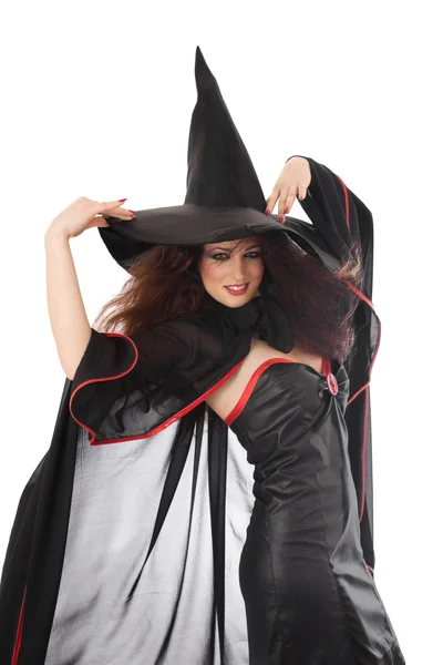 Прекрасная молодая ведьма на Хэллоуин Стоковое Фото