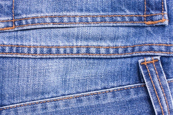 Blue jeans achtergrond met naden — Stockfoto