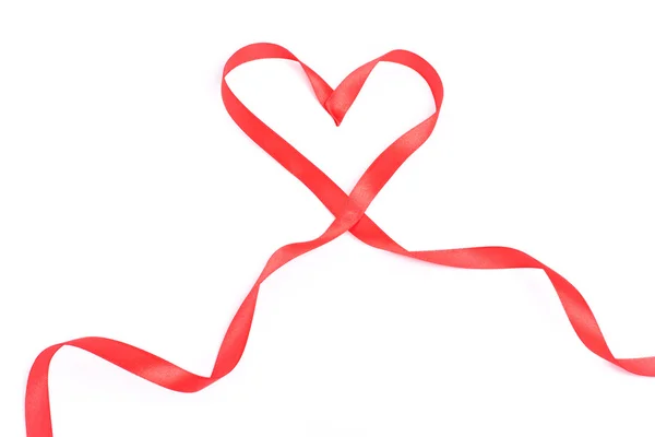 Rotes Herz aus Schleife für Valentin — Stockfoto